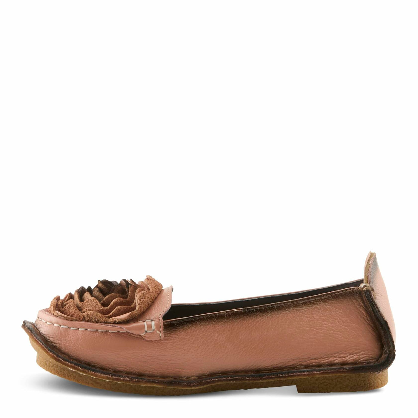 Spring Step L'Artiste Dezi Leather Shoes for Women | Comfortable Slip-On Shoes with Soft Leather Flower | Ladies Casual Flats for Work | Pink EU 42 / US 10.5-11