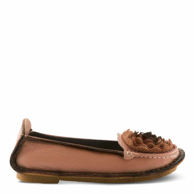 Spring Step L'Artiste Dezi Leather Shoes for Women | Comfortable Slip-On Shoes with Soft Leather Flower | Ladies Casual Flats for Work | Pink EU 42 / US 10.5-11