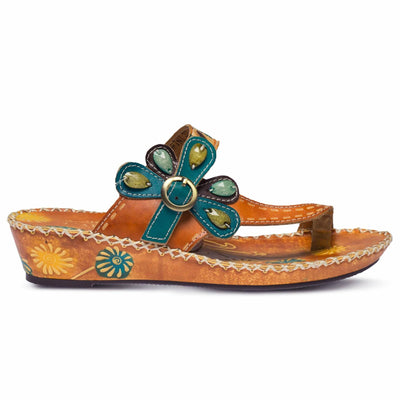 Spring Step L`Artiste Women's Santorini Slide Sandal Camel Multi EU 35 / US 5