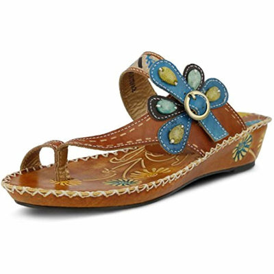 Spring Step L`Artiste Women's Santorini Slide Sandal Camel Multi EU 37 / US 6.5-7