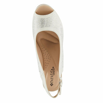 PATRIZIA Women's ADRIELLA Slingback Wedge Sandals White EU 42 / US 10.5-11