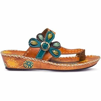 Spring Step L`Artiste Women's Santorini Slide Sandal Camel Multi EU 37 / US 6.5-7