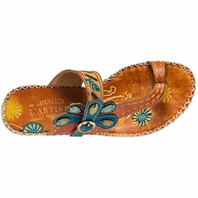 Spring Step L`Artiste Women's Santorini Slide Sandal Camel Multi EU 37 / US 6.5-7