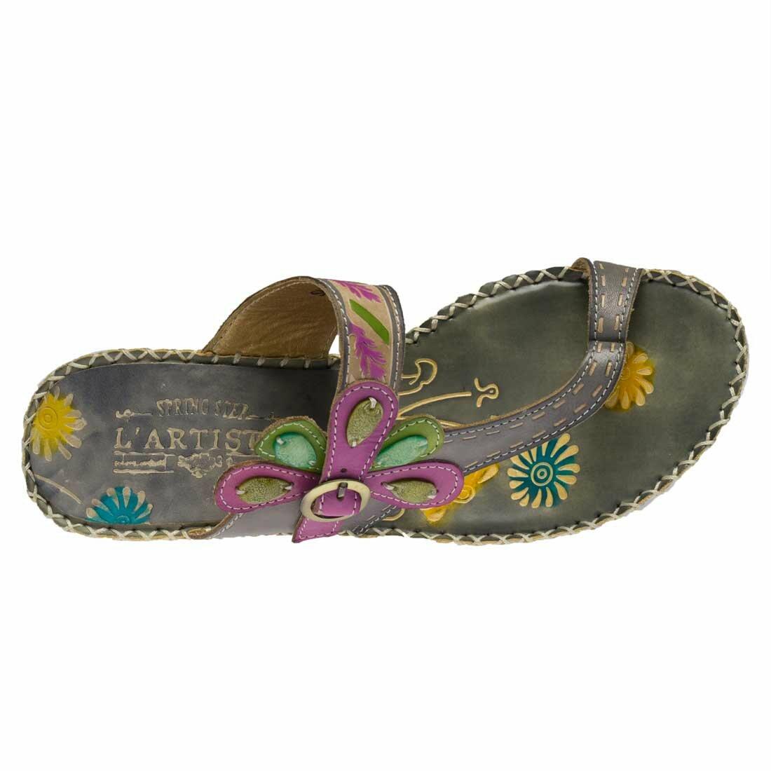 Spring Step L`Artiste Women's Santorini Slide Sandal Gray EU 36 / US 5.5-6