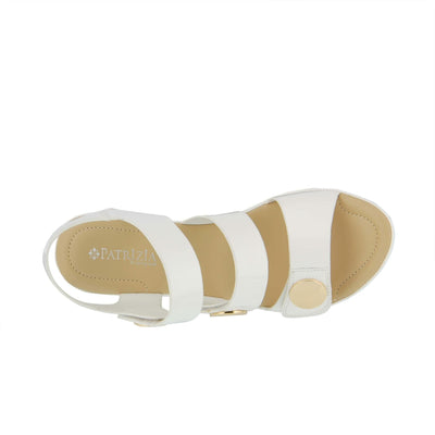 Patrizia Women's Triodee Heeled Sandal, White Patent, 8.5