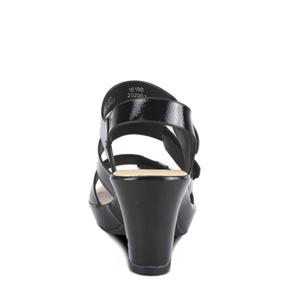 Patrizia Women's Triodee Heeled Sandal, Black Patent, 8.5
