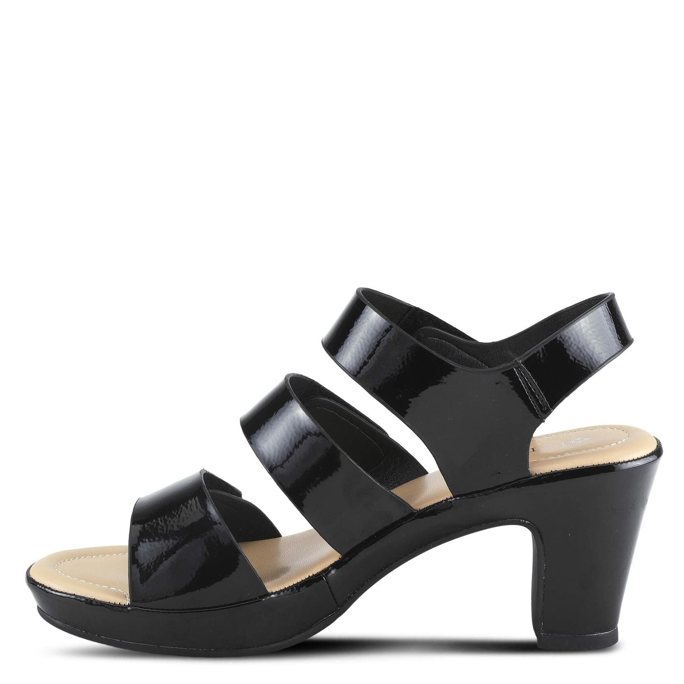 PATRIZIA Spring Step Triodee Sandals for Women - Ladies Casual Platform Sandal with Adjustable Straps- Slip-On Womens Sandals for Formal Event, Outdoor Party - Black EU 40 M/US 9