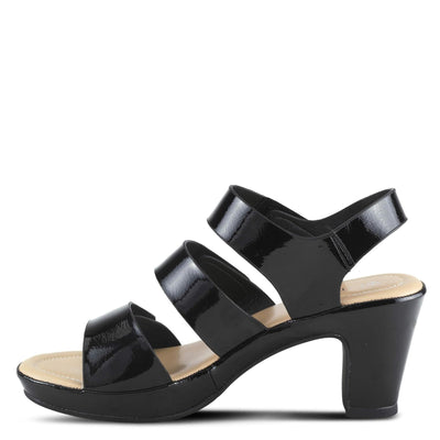 PATRIZIA Spring Step Triodee Sandals for Women - Ladies Casual Platform Sandal with Adjustable Straps- Slip-On Womens Sandals for Formal Event, Outdoor Party - Black EU 40 M/US 9