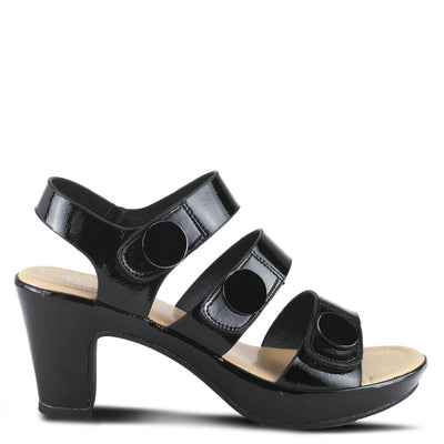 Patrizia Women's Triodee Heeled Sandal, Black Patent, 8.5