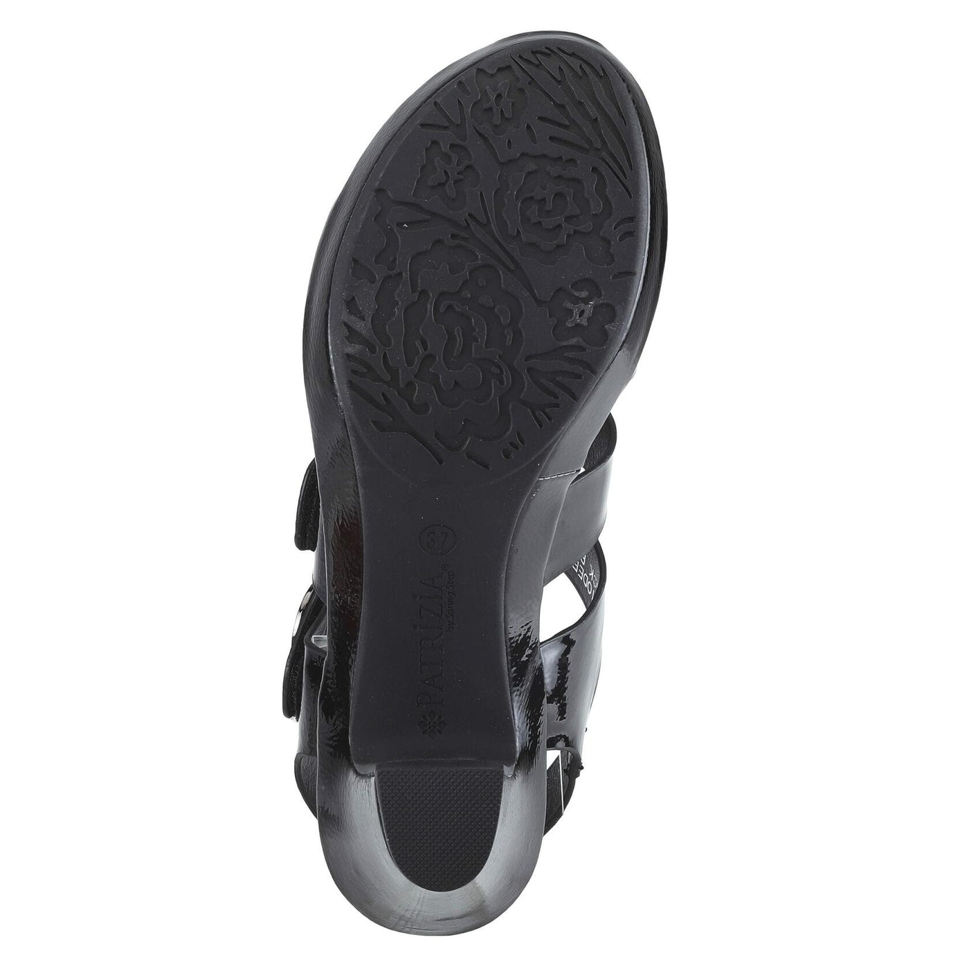 Patrizia Women's Triodee Heeled Sandal, Black Patent, 8.5