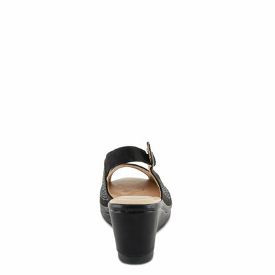 PATRIZIA Women's ADRIELLA Slingback Wedge Sandals Black EU 37 / US 6.5-7