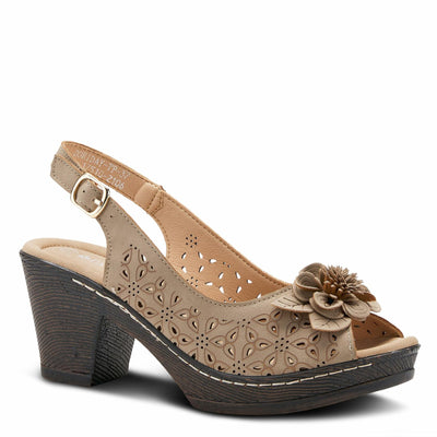 PATRIZIA Women's Doriday Ankle Strap Slingback Sandal with Flower White EU 42 / US 10.5-11