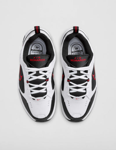 Nike Air Monarch IV Training Shoe (4E) - White/Black/Varsity Red, Size 9 US