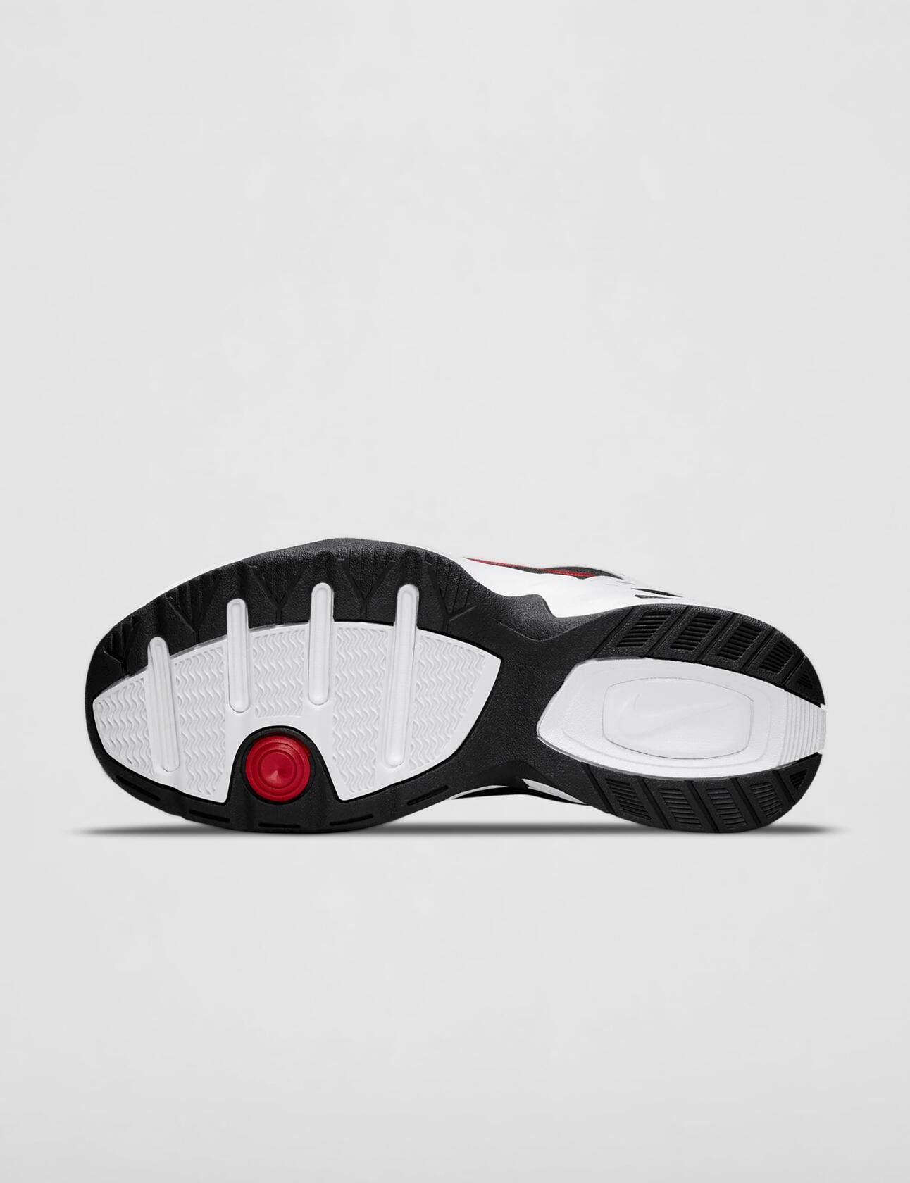 Nike Air Monarch IV Training Shoe (4E) - White/Black/Varsity Red, Size 9 US