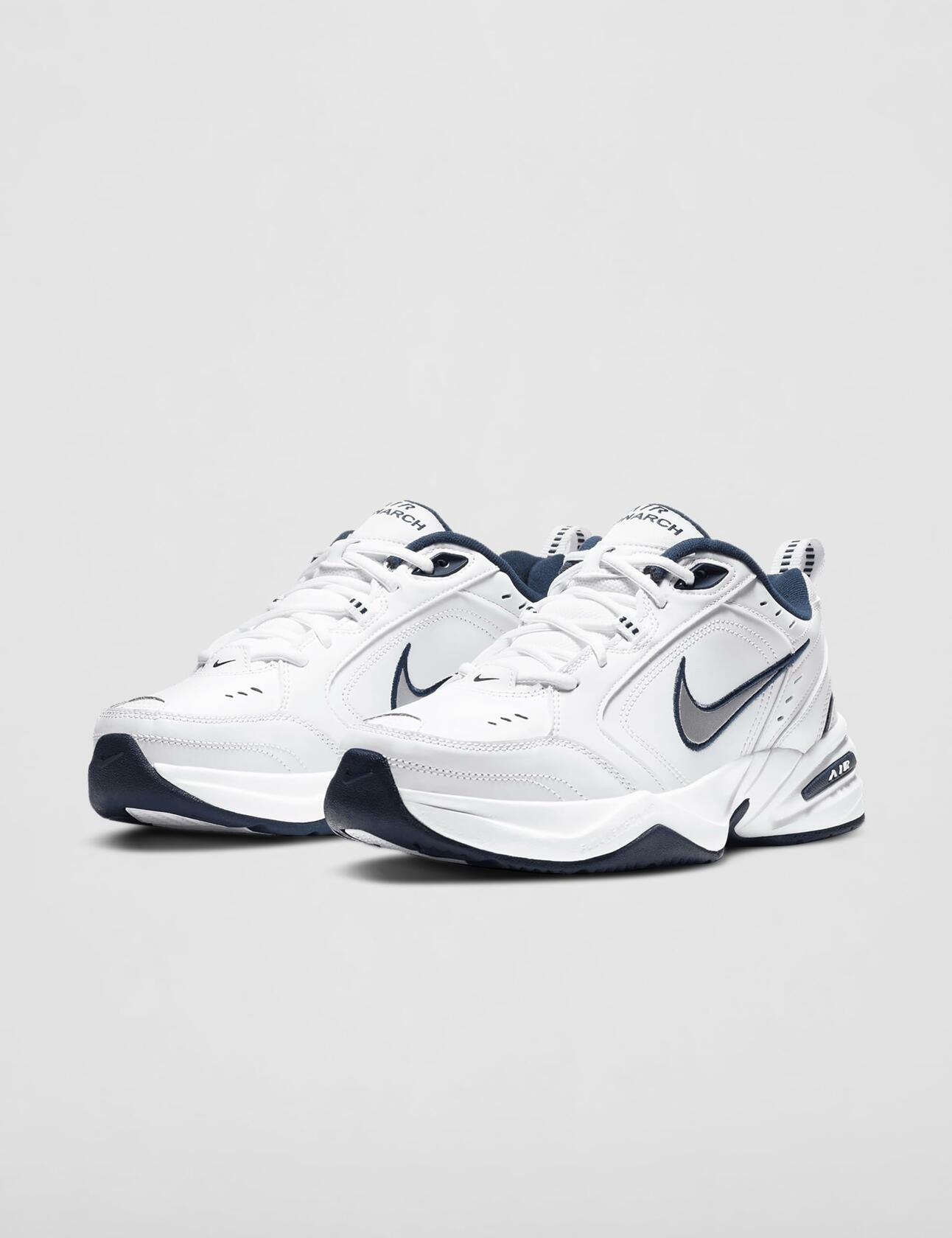 Nike Air Monarch 4 Medium Width Mens (13) White/Metallic Silver