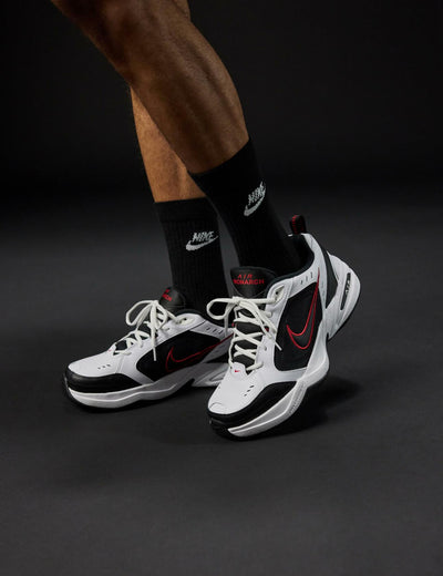 Nike Men's Air Monarch IV Cross Trainer, White/Black, 9.0 Regular US