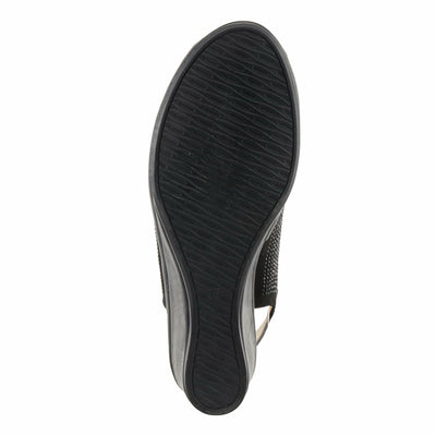 PATRIZIA Women's ADRIELLA Slingback Wedge Sandals Black EU 37 / US 6.5-7