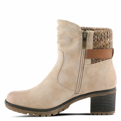 Spring Step Relife Style Rene Knee High Ankle Boots for Women | Shoes for Women with Zipper Closure, Sweater Knit Cuff and Faux Fur Insole Light Beige EU 37 / US 6.5-7
