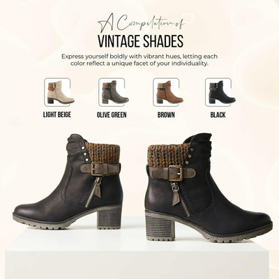 Spring Step Relife Style Rene Knee High Ankle Boots for Women | Shoes for Women with Zipper Closure, Sweater Knit Cuff and Faux Fur Insole Light Beige EU 42 / US 10.5-11