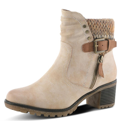 Spring Step Relife Style Rene Knee High Ankle Boots for Women | Shoes for Women with Zipper Closure, Sweater Knit Cuff and Faux Fur Insole Light Beige EU 37 / US 6.5-7