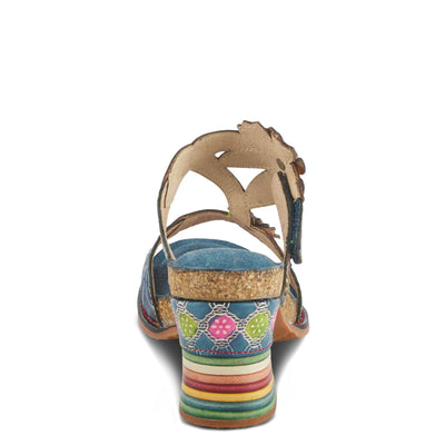 Spring Step L'Artiste Women's Rossie Slide High Heel SandalNavy Multi EU 38 / US 7.5-8