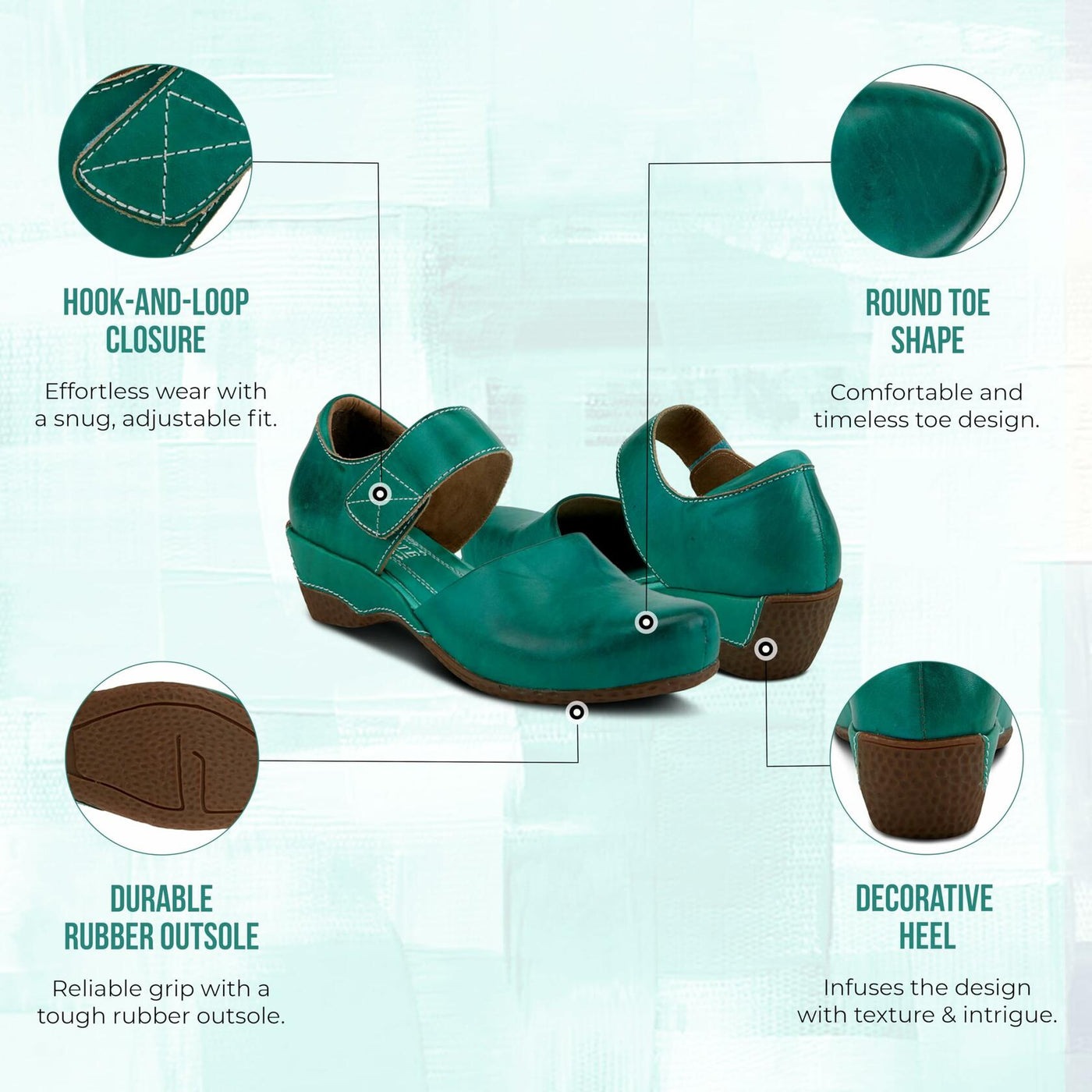 L’Artiste by Spring Step Women's Gloss Mary Jane Flat, Turquoise, 42 EU/10.5-11 M US