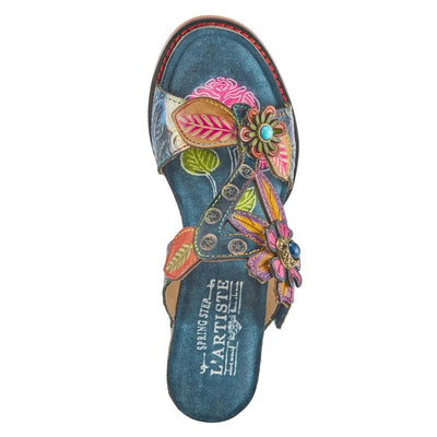 Spring Step L'Artiste Women's Rossie Slide High Heel SandalNavy Multi EU 38 / US 7.5-8