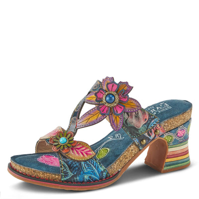 Spring Step L'Artiste Women's Rossie Slide High Heel SandalNavy Multi EU 35 / US 5