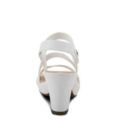 PATRIZIA Spring Step Asymadade Sandals for Women - Low Heel Slip-On Summer Sandals - Ladies Casual Platform Sandal with Hook and Loop - White EU 35 / US 5