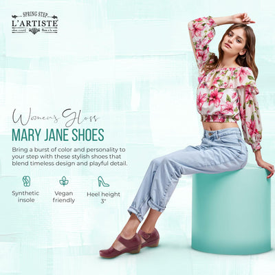 L’Artiste by Spring Step Women's Gloss Mary Jane Flat, Turquoise, 42 EU/10.5-11 M US