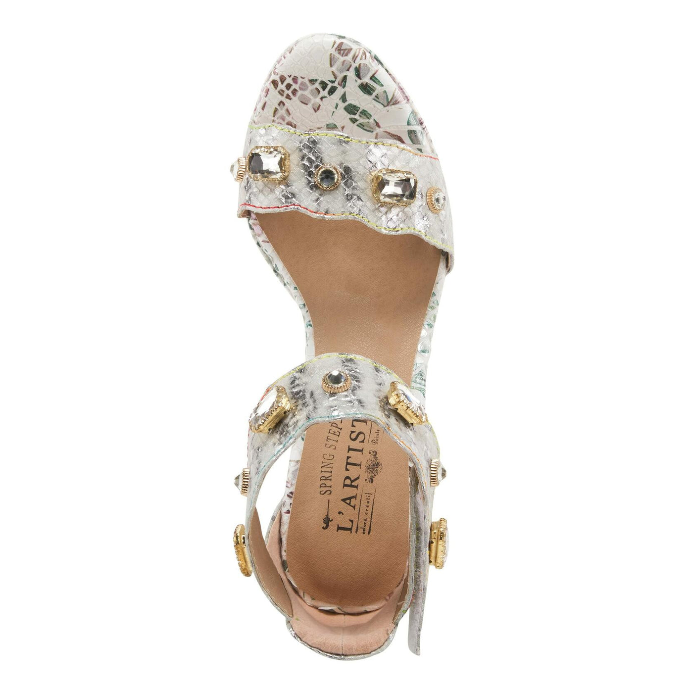 Spring Step L'Artiste Women's Jewell Quarter Strap Sandal Ice EU 39 / US 8.5