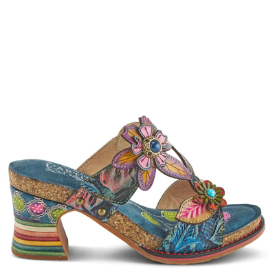Spring Step L'Artiste Women's Rossie Slide High Heel SandalNavy Multi EU 38 / US 7.5-8