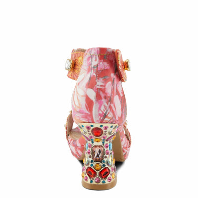 L'Artiste by Spring Step Women's Jewell Sandals, Red Multi, 7.5-8