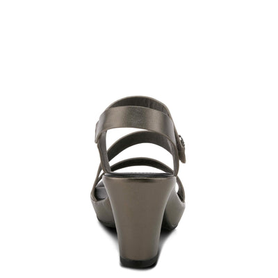 PATRIZIA Spring Step Asymadade Sandals for Women - Low Heel Slip-On Summer Sandals - Ladies Casual Platform Sandal with Hook and Loop - Pewter EU 37 / US 6.5-7