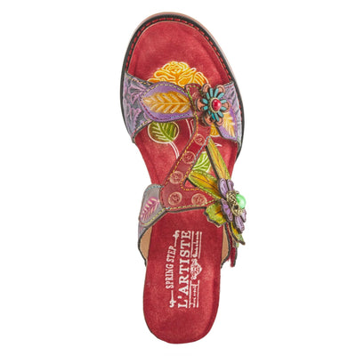 Spring Step L'Artiste Women's Rossie Slide High Heel SandalRed Multi EU 35 / US 5