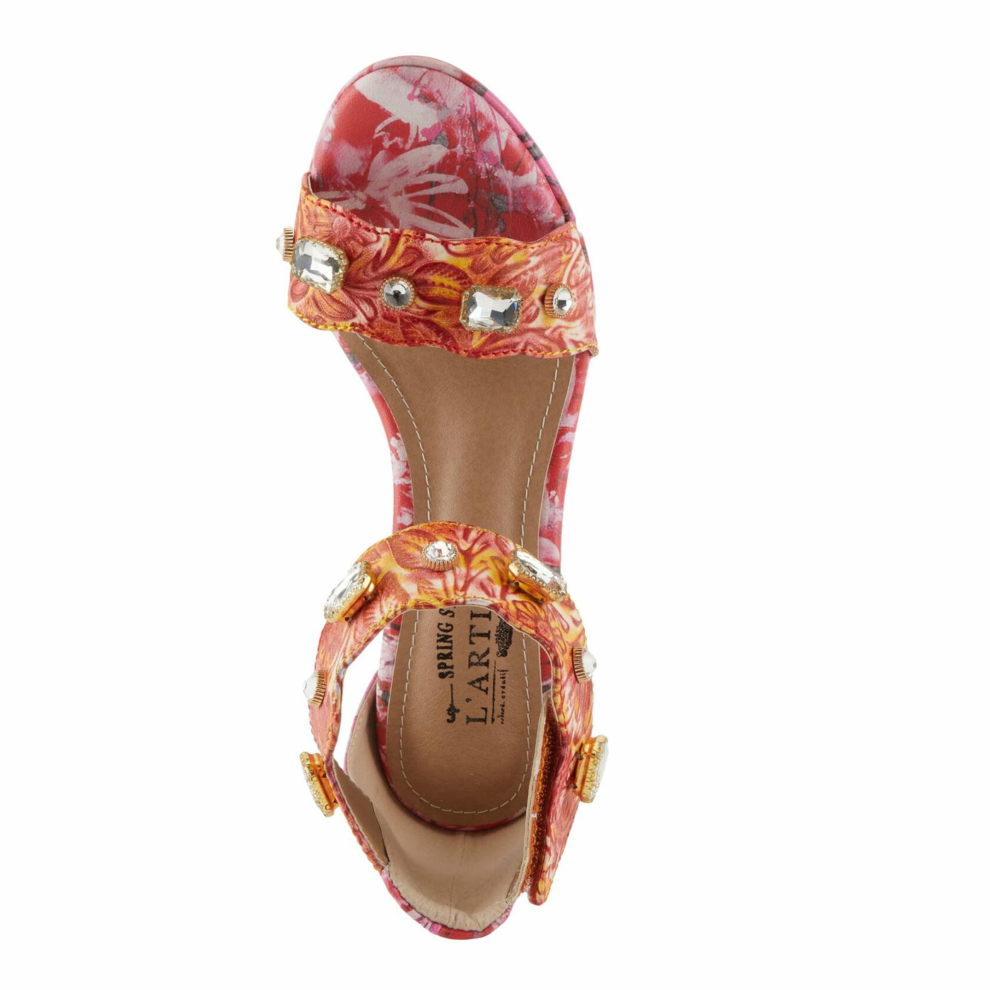 L'Artiste by Spring Step Women's Jewell Sandals, Red Multi, 7.5-8