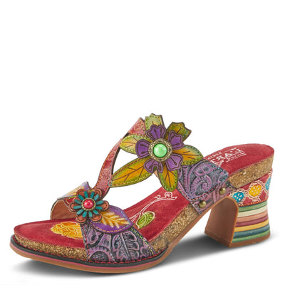 Spring Step L'Artiste Women's Rossie Slide High Heel SandalRed Multi EU 35 / US 5