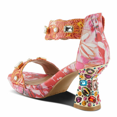 L'Artiste by Spring Step Women's Jewell Sandals, Red Multi, 7.5-8