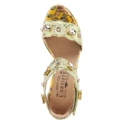Spring Step L'Artiste Women's Jewell Quarter Strap Sandal Yellow EU 35 / US 5