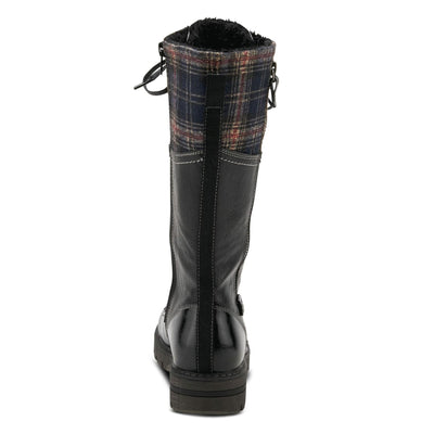PATRIZIA Spring Step Chickeze Tall Boots for Women - Pull-On Ladies Boots with Lace-up, Zipper Closure - Womens Boots for Outdoor - Black Multi EU 38 / US 7.5-8