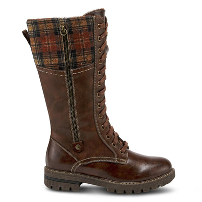 PATRIZIA Spring Step Chickeze Tall Boots for Women - Pull-On Ladies Boots with Lace-up, Zipper Closure - Womens Boots for Outdoor - Brown Multi EU 40 / US 9