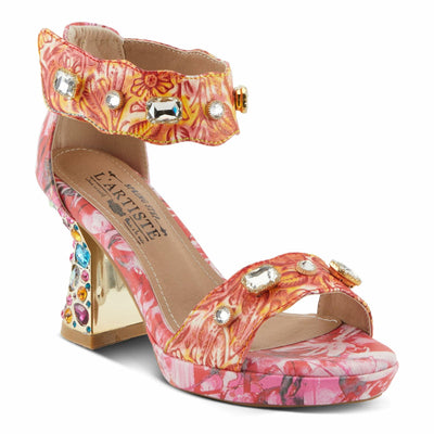 L'Artiste by Spring Step Women's Jewell Sandals, Red Multi, 7.5-8
