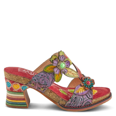 Spring Step L'Artiste Women's Rossie Slide High Heel SandalRed Multi EU 35 / US 5