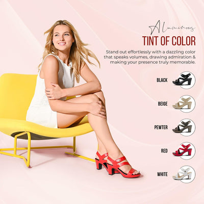PATRIZIA Spring Step Asymadade Sandals for Women - Low Heel Slip-On Summer Sandals - Ladies Casual Platform Sandal with Hook and Loop - White EU 36 / US 5.5-6