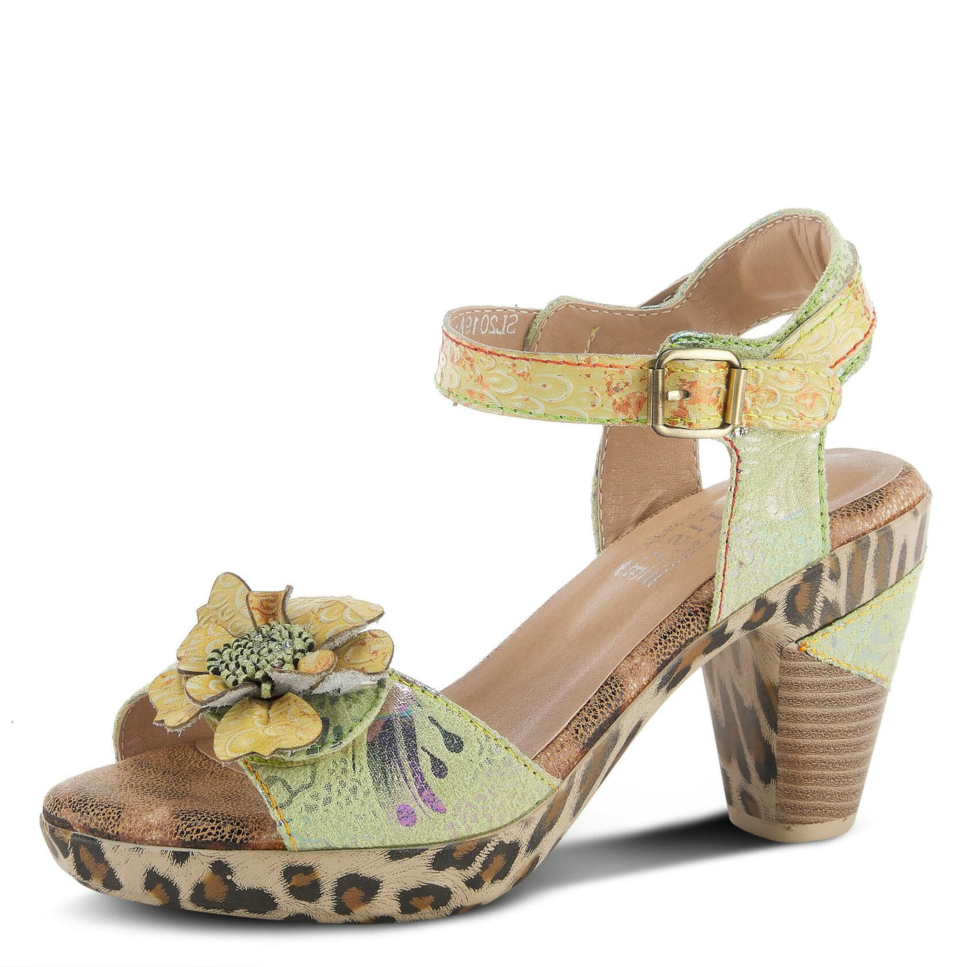 Spring Step L'Artiste Women's Wildcat Quarter Strap Sandal Lime Green Multi EU 37 / US 6.5-7
