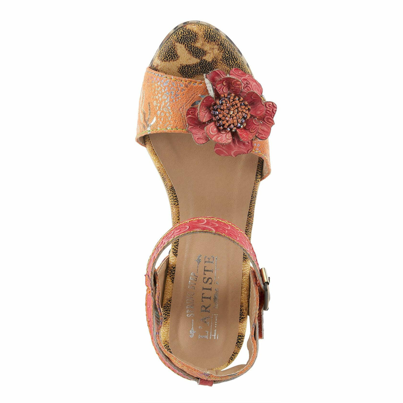 Spring Step L'Artiste Women's Wildcat Quarter Strap Sandal Peach Multi EU 37 / US 6.5-7