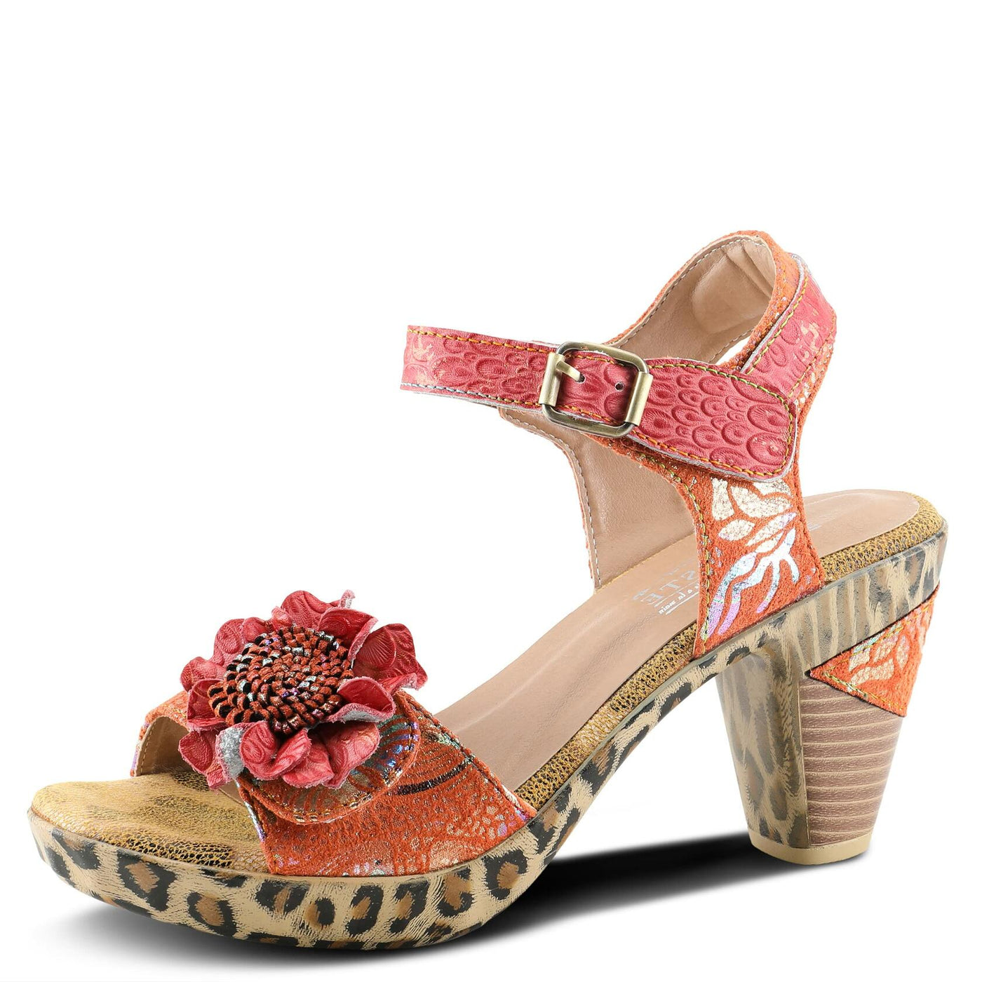 Spring Step L'Artiste Women's Wildcat Quarter Strap Sandal Peach Multi EU 37 / US 6.5-7