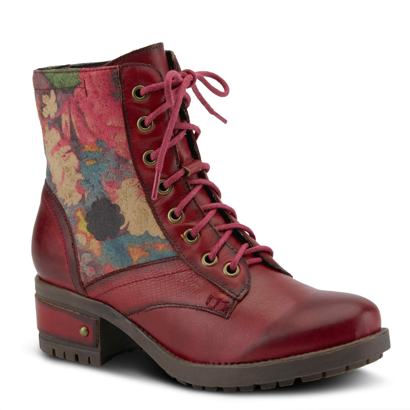 Spring Step Flexus Marty Boots for Women - Ladies Boots with Cozy Flannel Textile Lining - Women's Ankle Boots with Zipper Closure - Red EU 40 / US 9