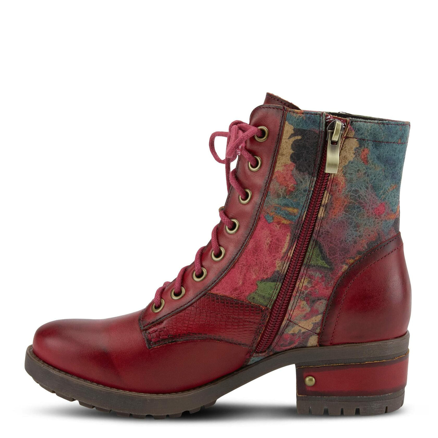 Spring Step Flexus Marty Boots for Women - Ladies Boots with Cozy Flannel Textile Lining - Women's Ankle Boots with Zipper Closure - Red EU 40 / US 9