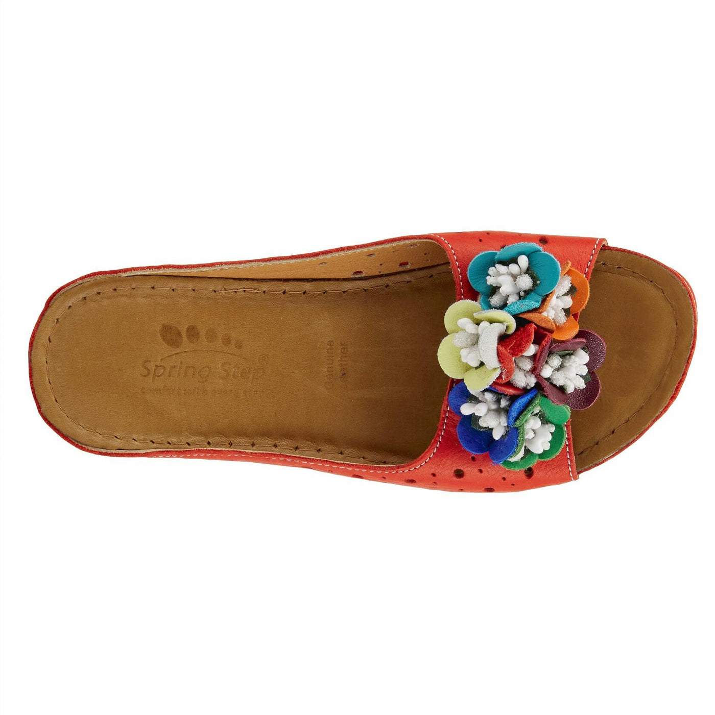Spring Step Women's Flowerchild Slide Sandal Red EU 41 / US 9.5-10